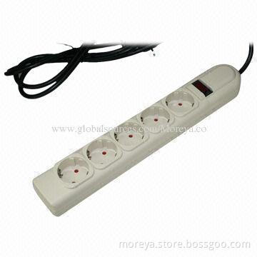 Power Strip with Five Sockets, US, American, EU, UK, German and French Standards